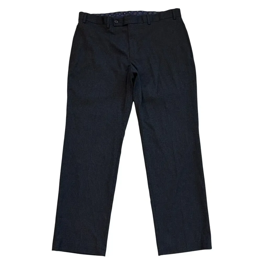 Vintage Lauren Ralph Lauren Dress Pants Mens 36x29 Gray Check Flat Front Trouser